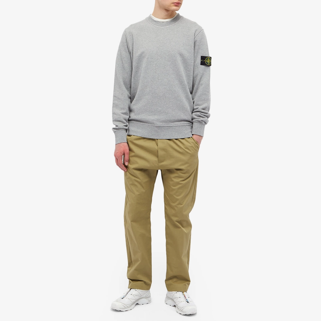 Stone Island Men's Garment Dyed Crew Neck Sweat Grey Marl